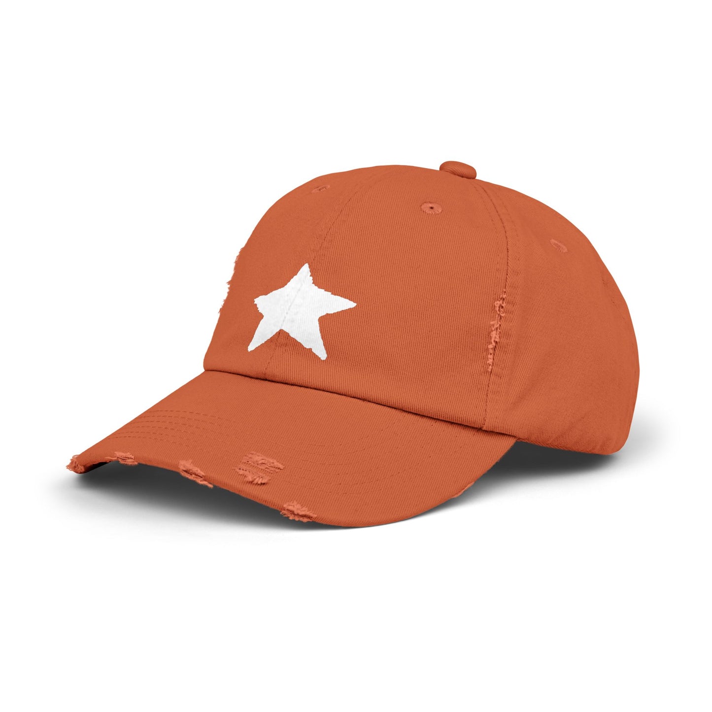 Unisex Distressed Cap with Star Design - Trendy Casual Style