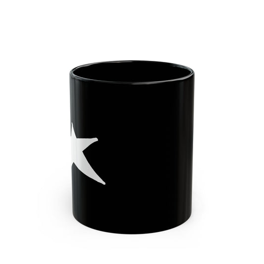 Black Star Mug — Glossy Ceramic 11oz, Dishwasher & Microwave Safe, Gift for Coffee Lovers