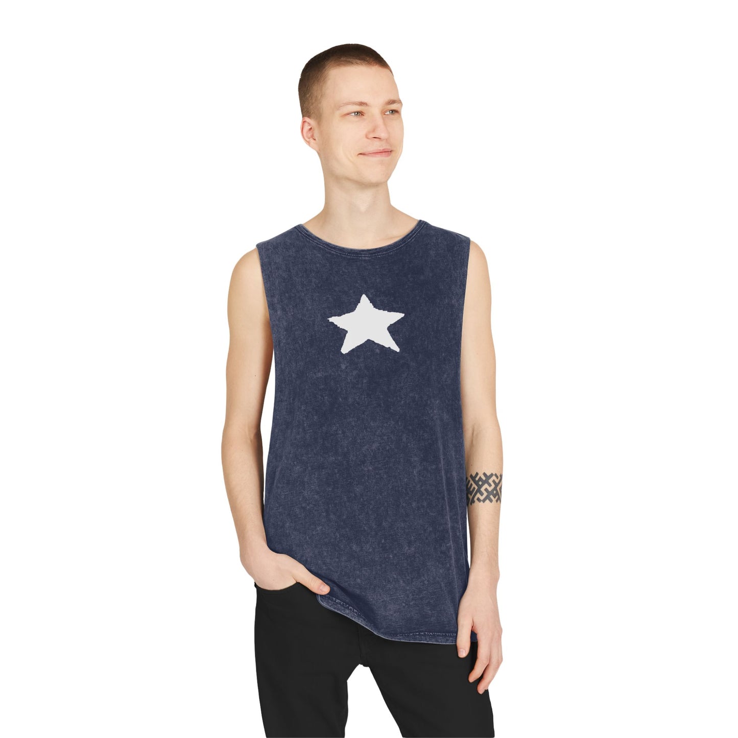 Unisex Stonewash Star Tank Top - Casual Vintage Style for Every Occasion