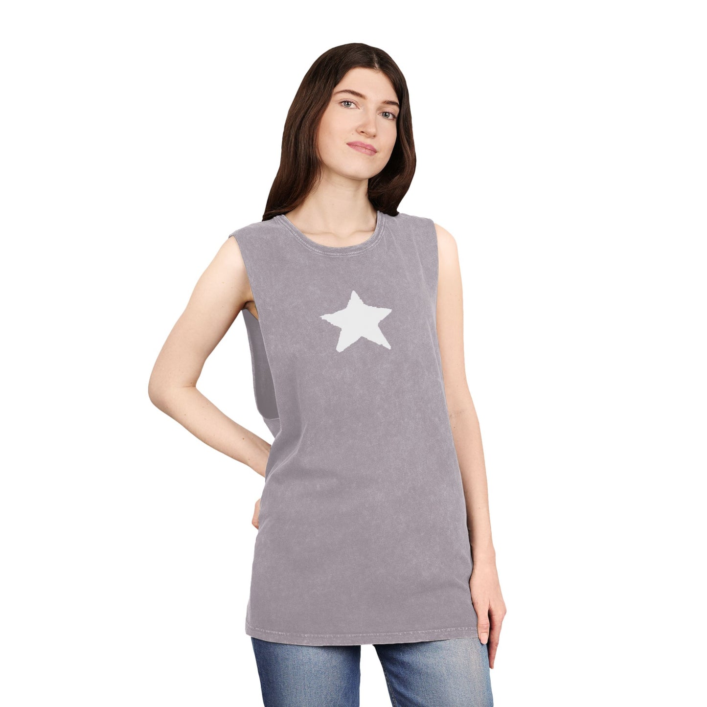 Unisex Stonewash Star Tank Top - Casual Vintage Style for Every Occasion