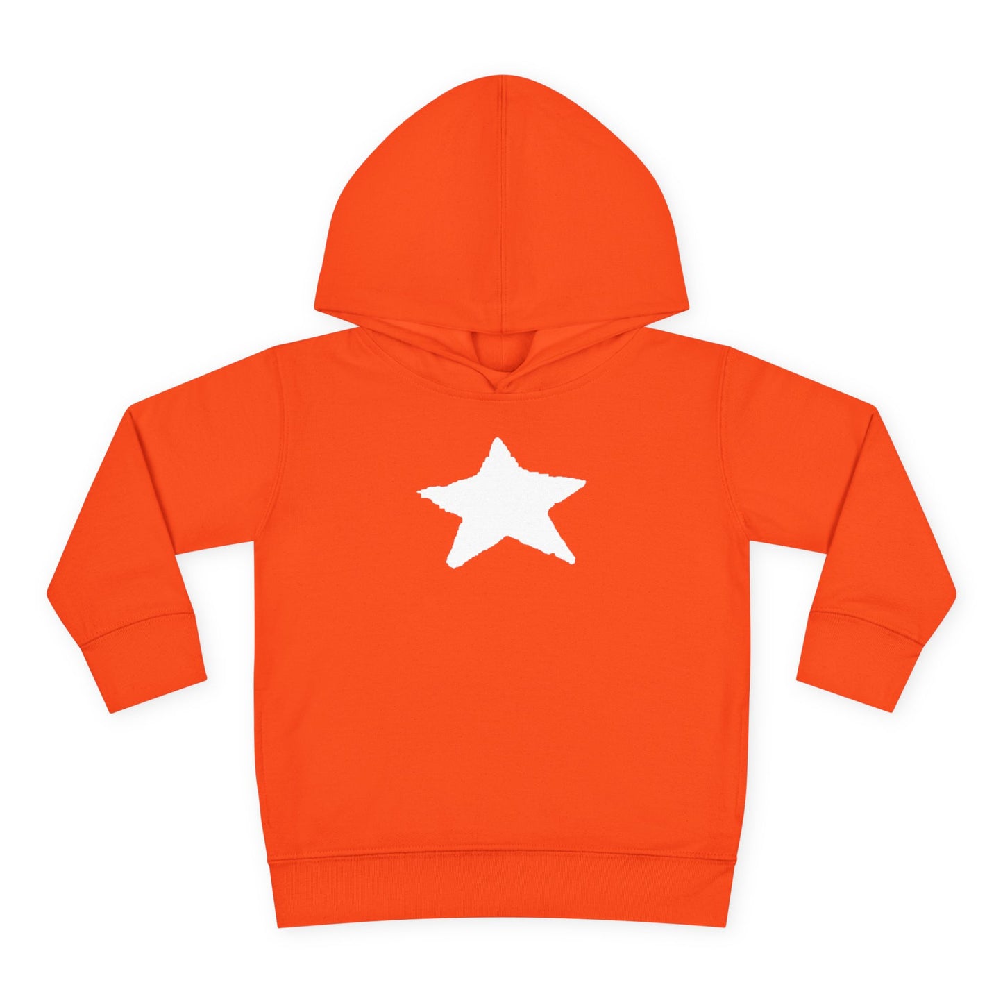 Bright Orange Toddler Fleece Hoodie with Star Design