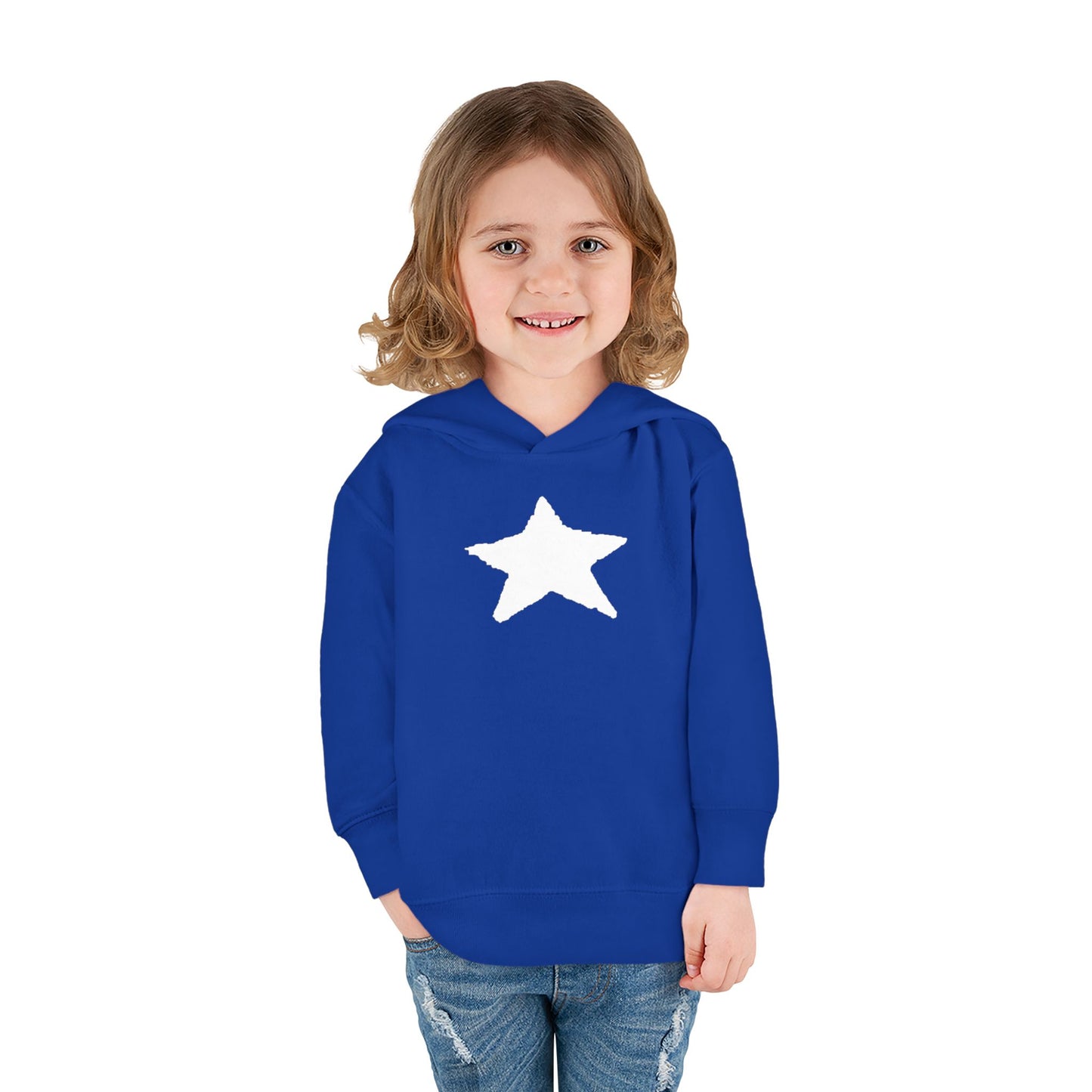 Bright Orange Toddler Fleece Hoodie with Star Design
