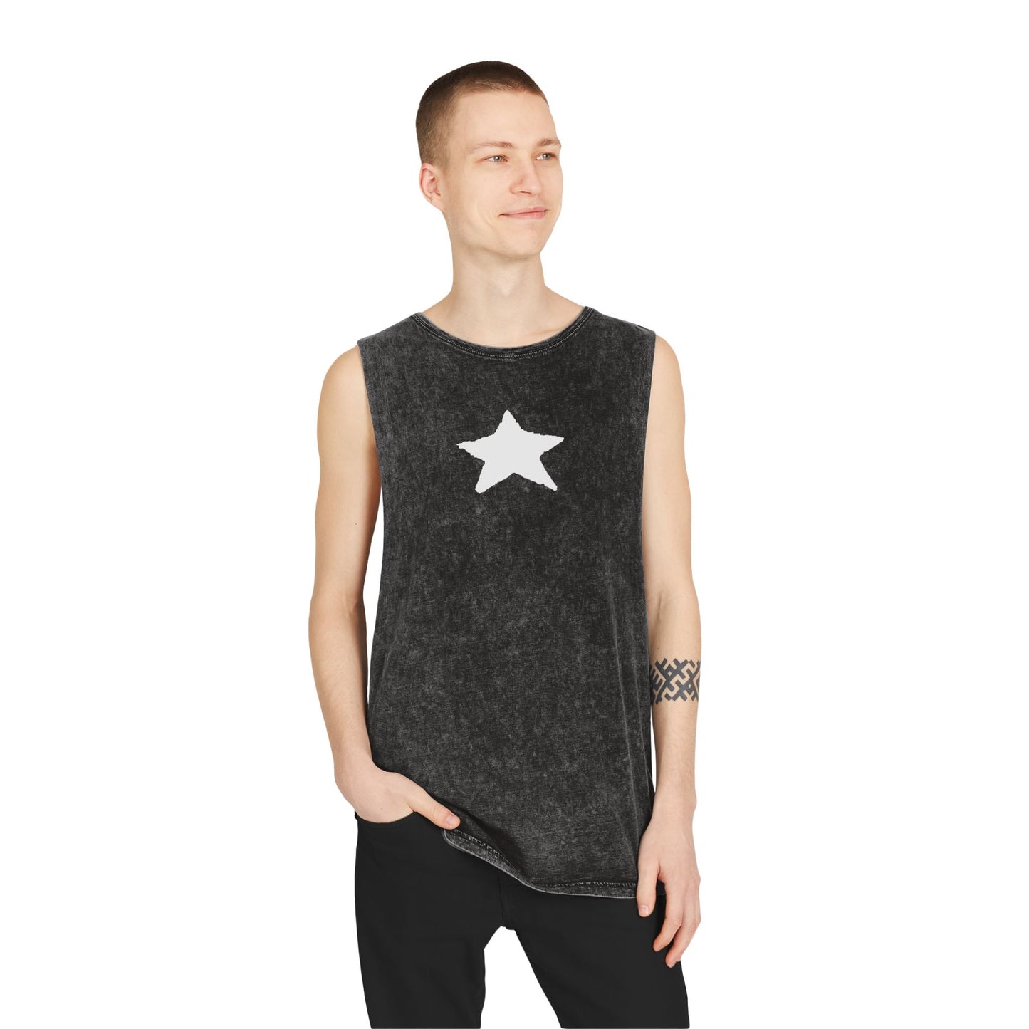 Unisex Stonewash Star Tank Top - Casual Vintage Style for Every Occasion