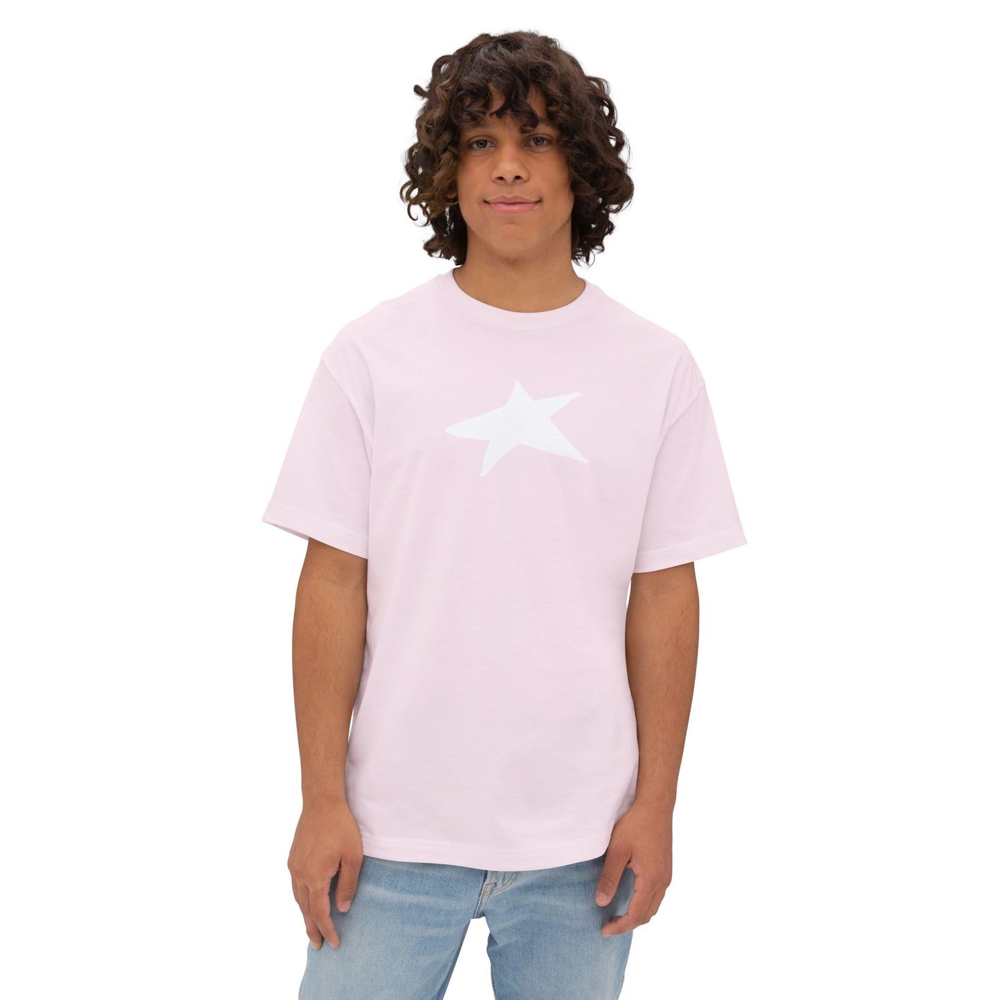 Star Unisex Oversized Boxy Tee — Dropped Shoulder Casual Tee (100% Cotton)