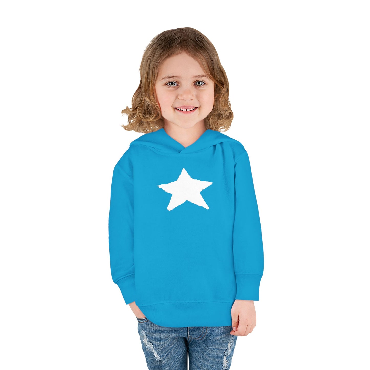 Bright Orange Toddler Fleece Hoodie with Star Design