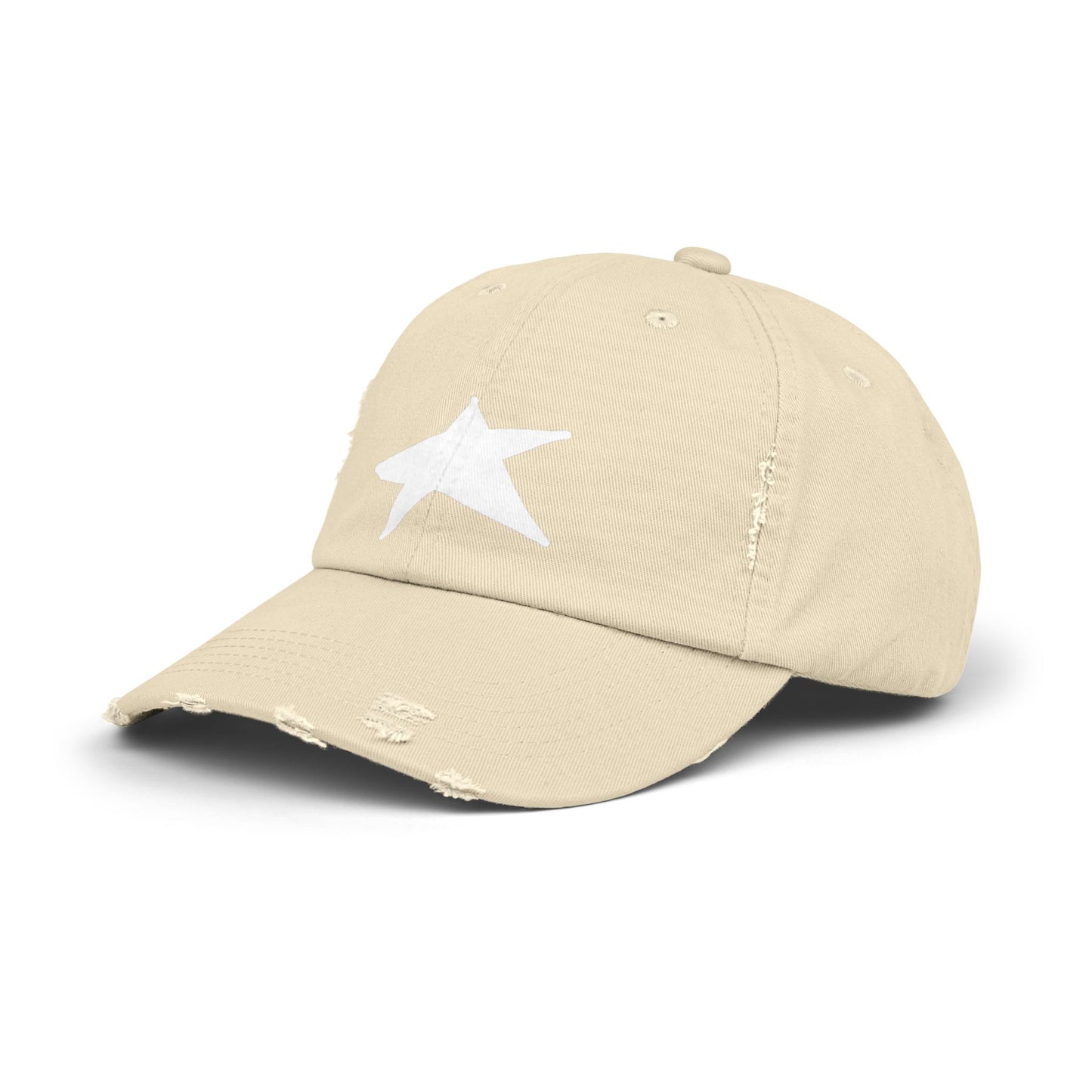 Unisex Distressed Cap with Star Design - Trendy & Comfortable Hat for Everyday Style