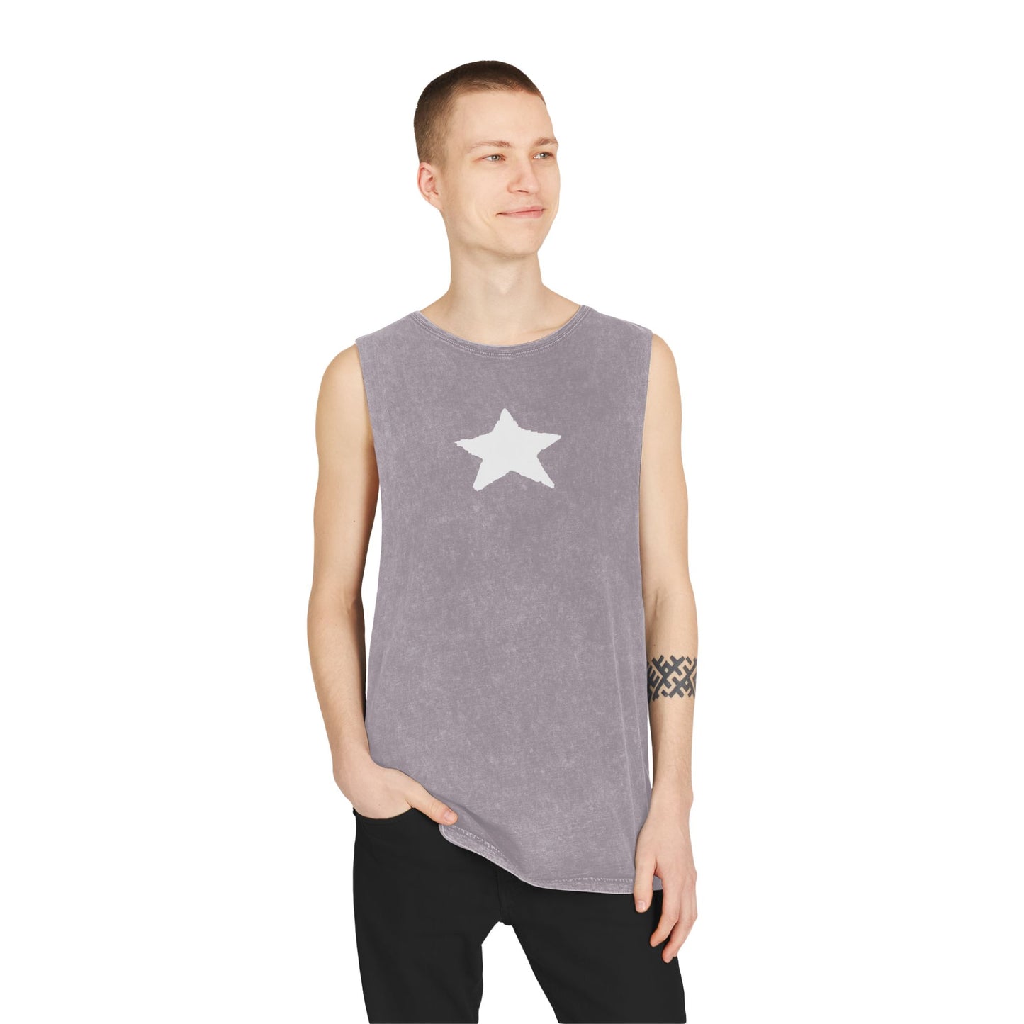 Unisex Stonewash Star Tank Top - Casual Vintage Style for Every Occasion