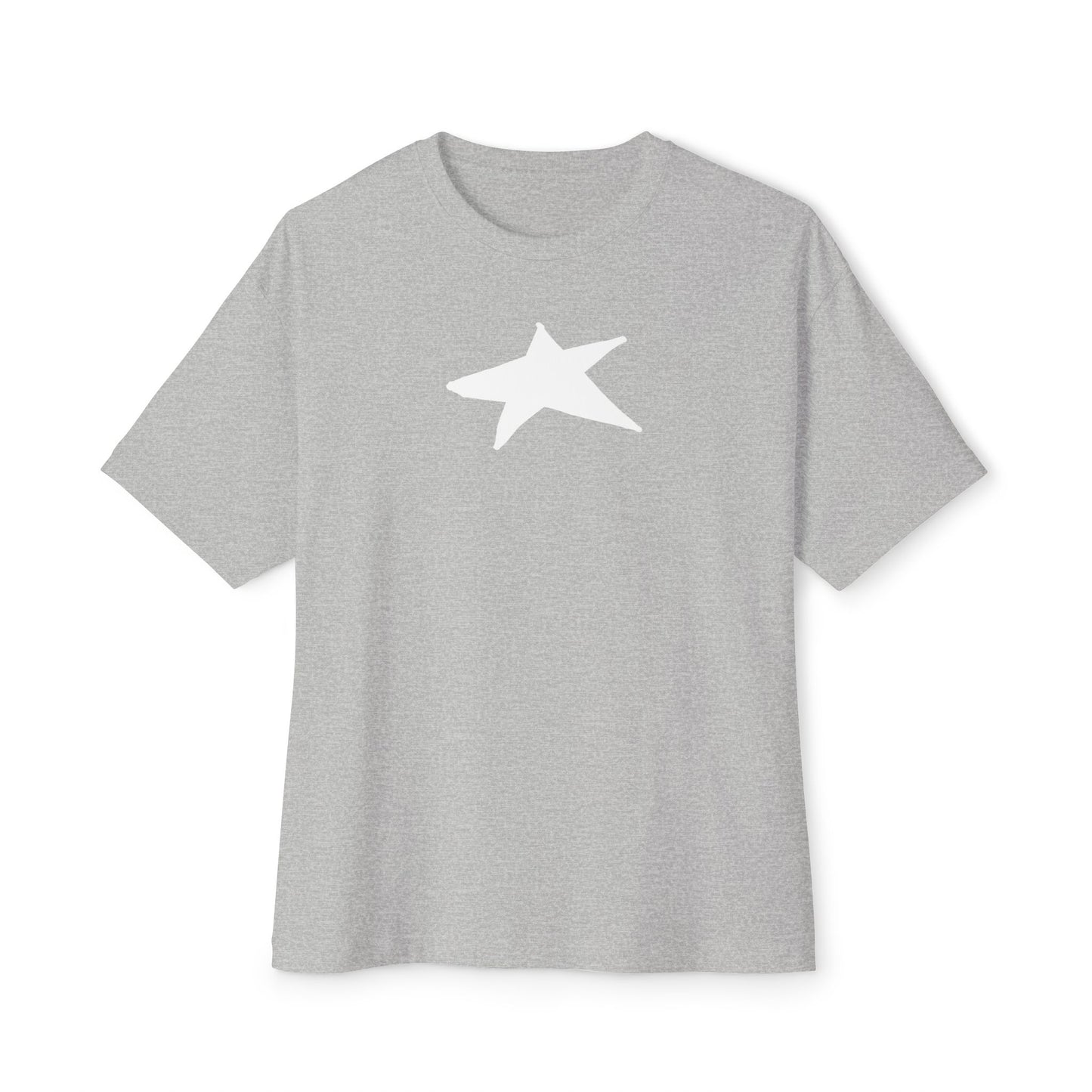 Star Unisex Oversized Boxy Tee — Dropped Shoulder Casual Tee (100% Cotton)