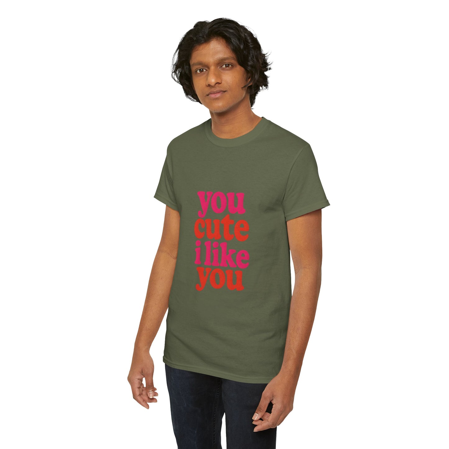 “You Cute, I Like You” Unisex Tee — Cute Graphic Shirt, Heavy Cotton Comfort