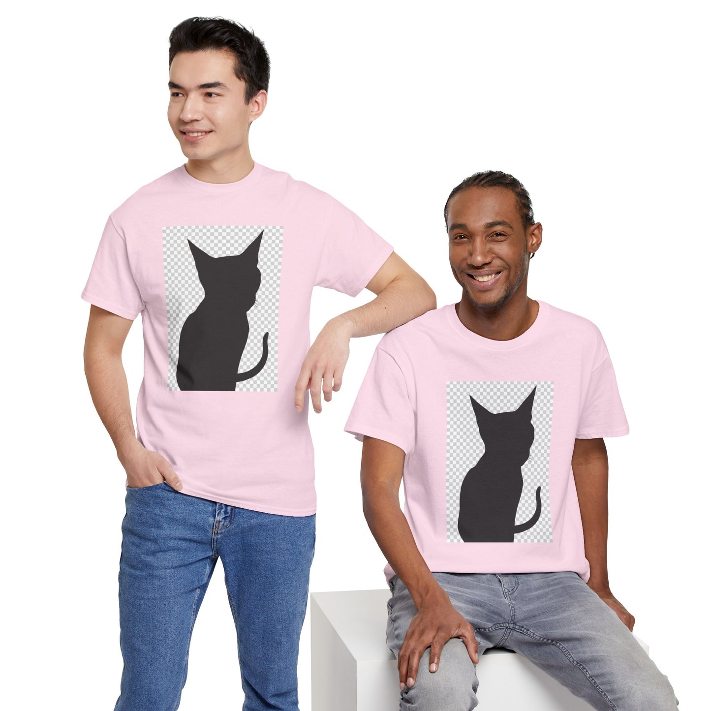 Cat Silhouette Unisex Tee — Heavy Cotton Graphic Shirt for Cat Lovers | HERARTSSSS