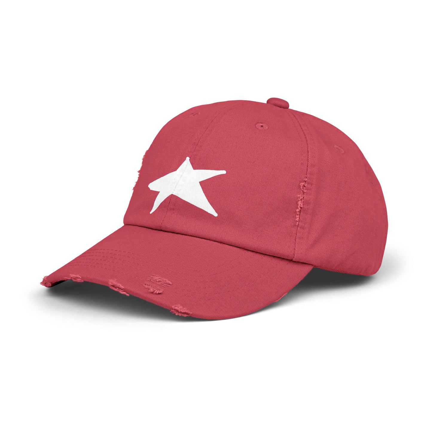 Unisex Distressed Cap with Star Design - Trendy & Comfortable Hat for Everyday Style