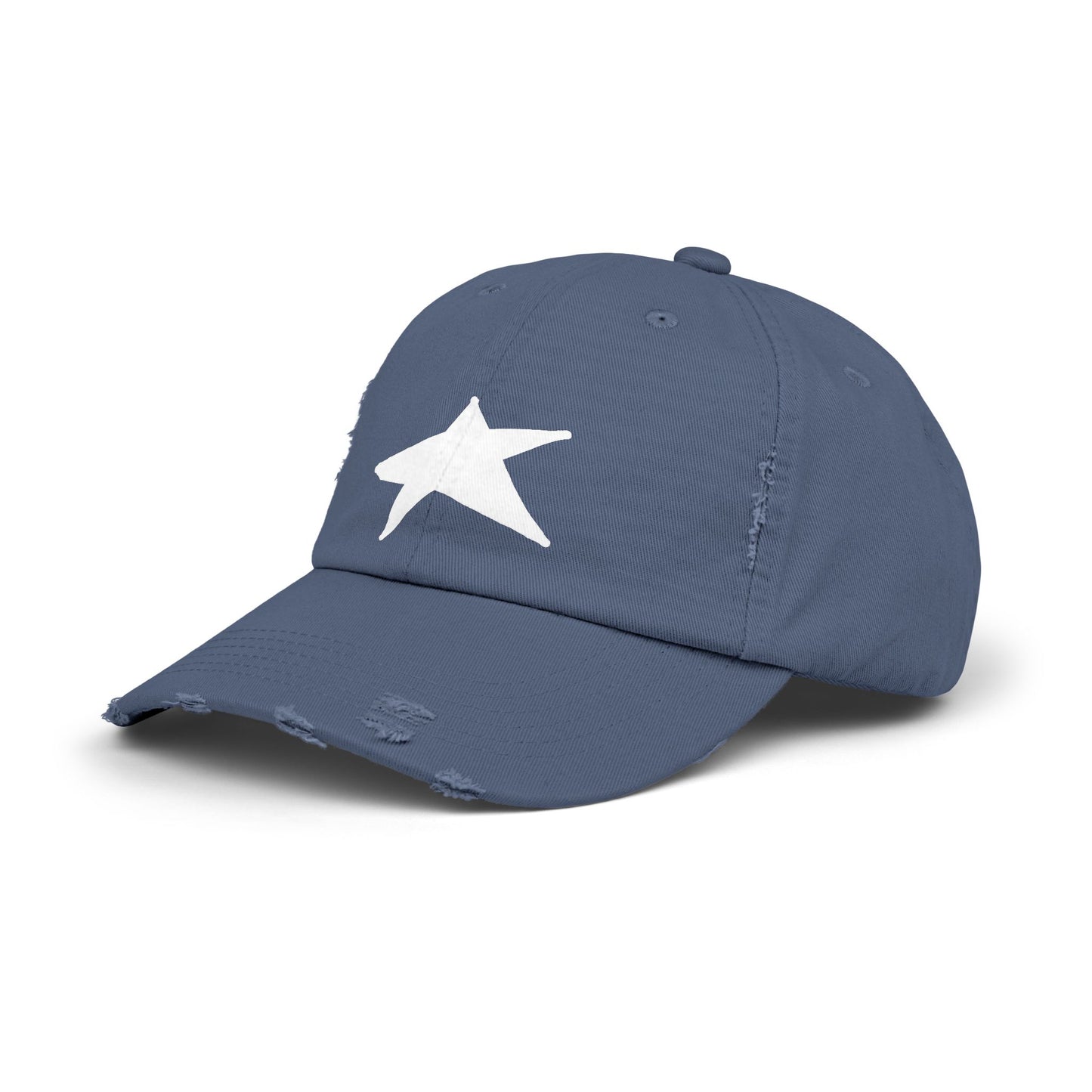 Unisex Distressed Cap with Star Design - Trendy & Comfortable Hat for Everyday Style