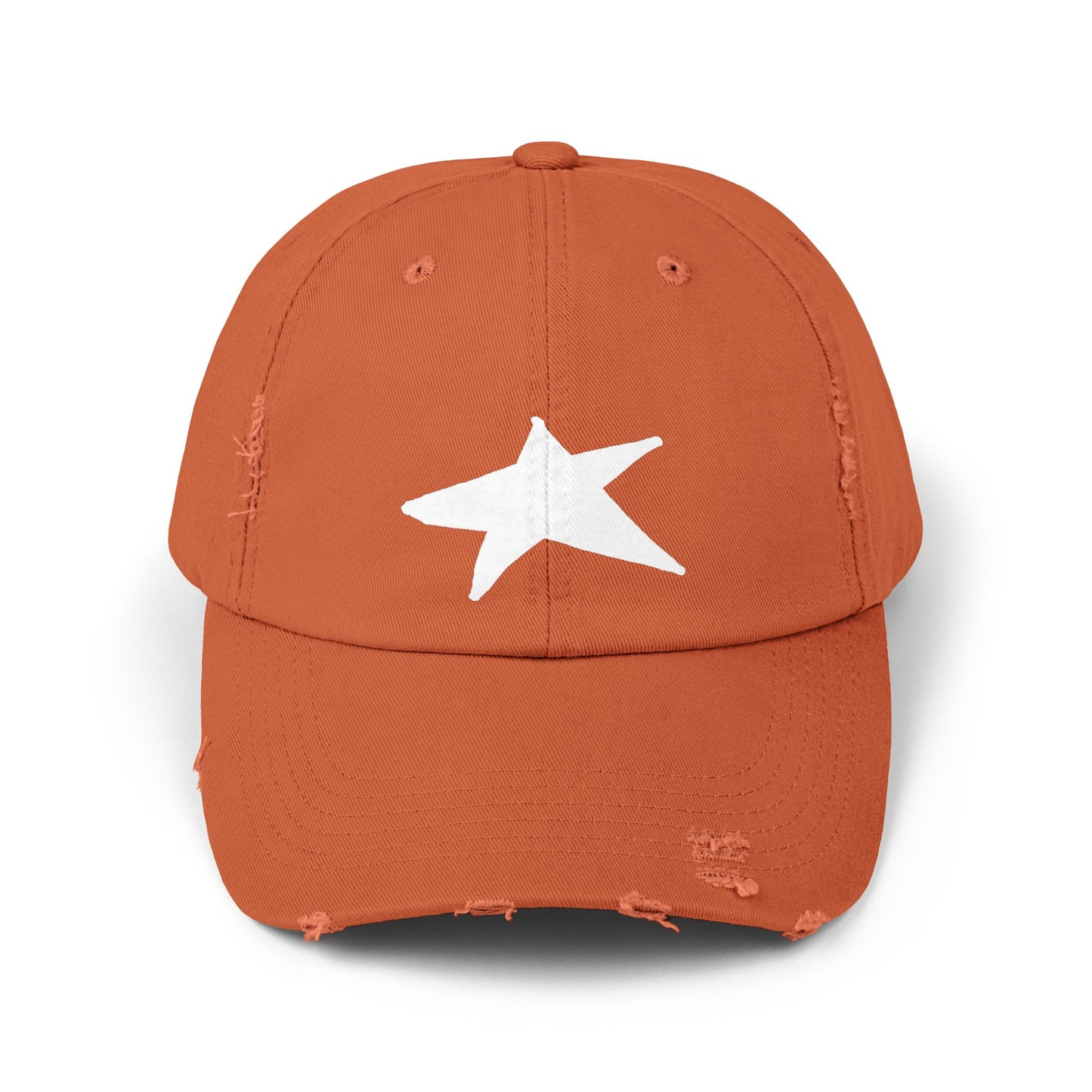 Unisex Distressed Cap with Star Design - Trendy & Comfortable Hat for Everyday Style
