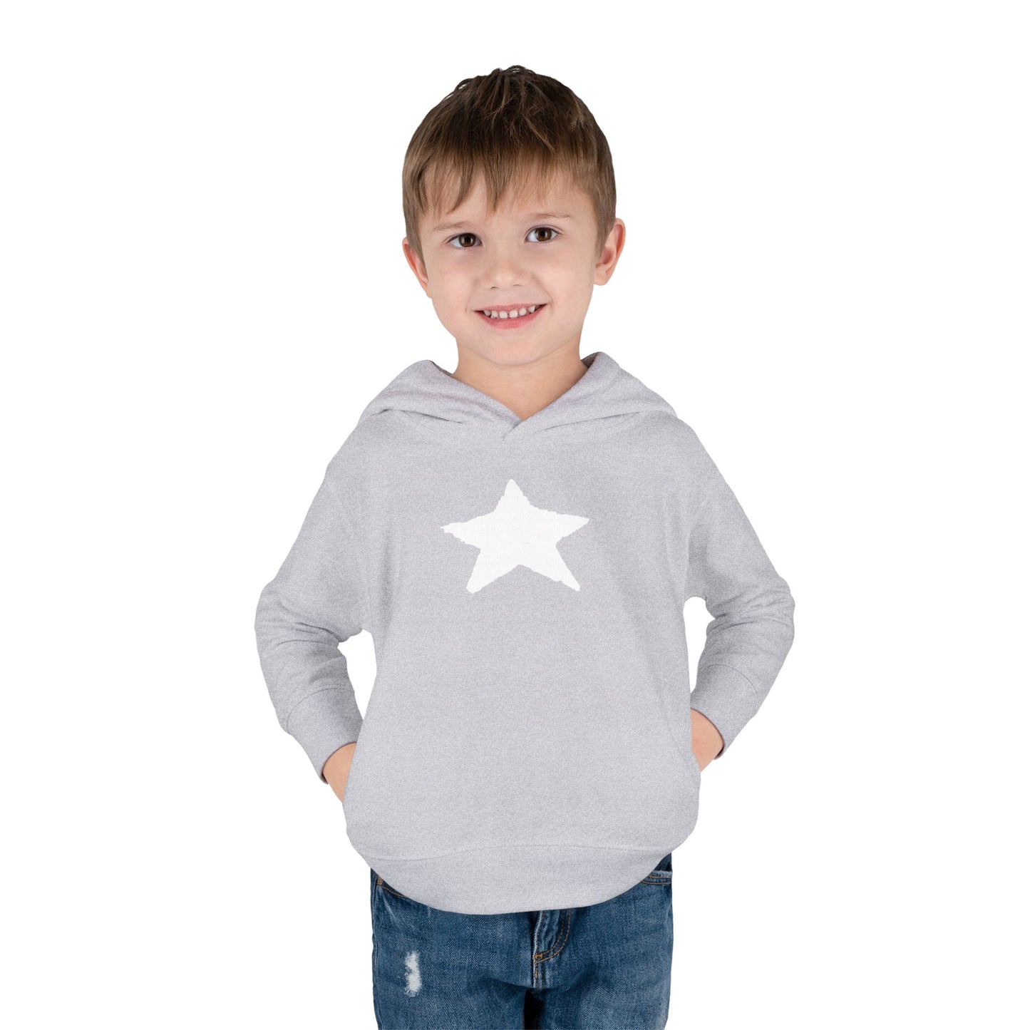 Bright Orange Toddler Fleece Hoodie with Star Design