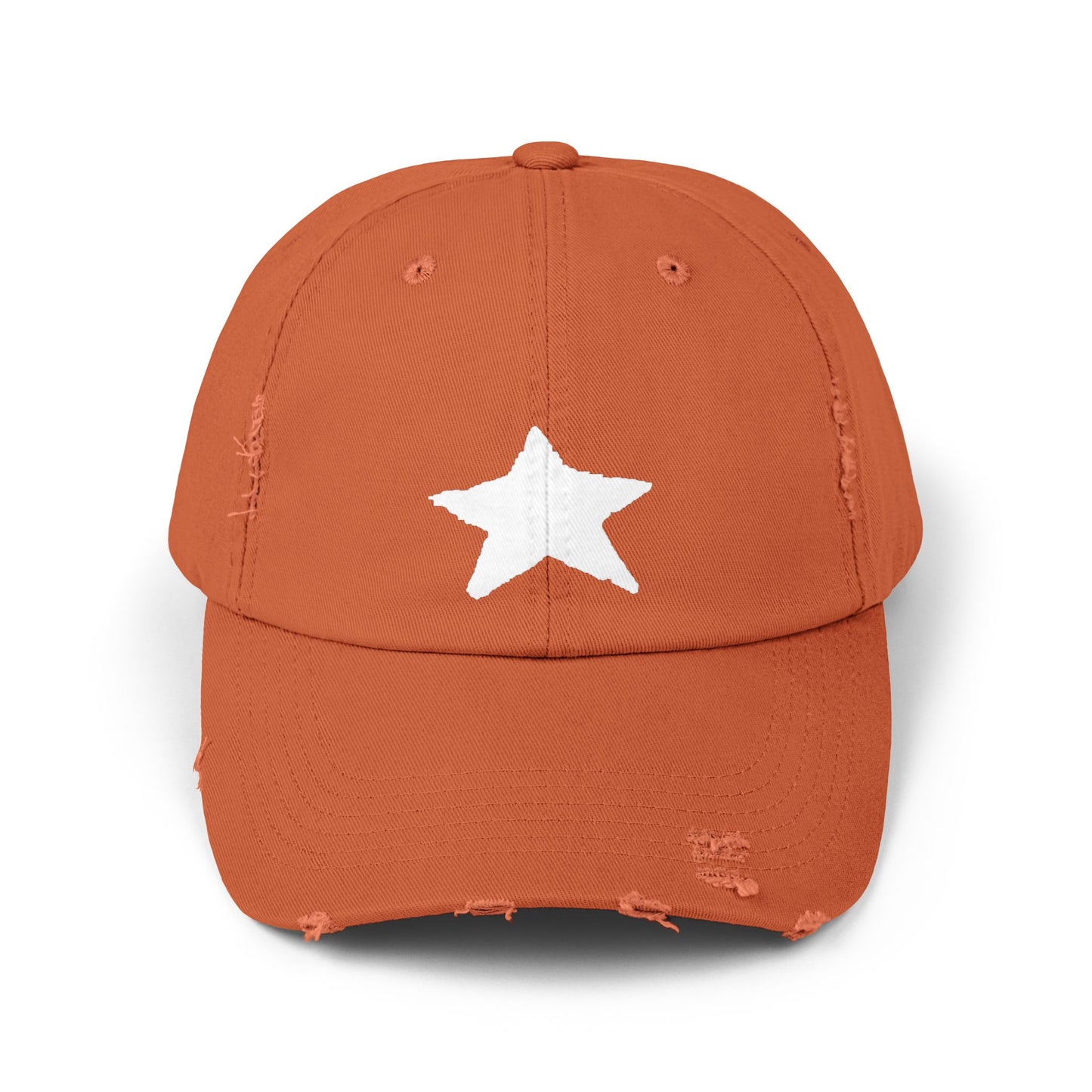 Unisex Distressed Cap with Star Design - Trendy Casual Style