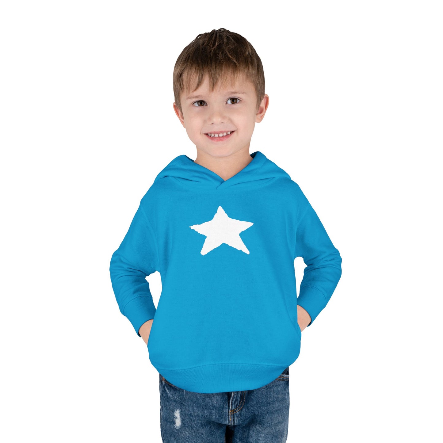 Bright Orange Toddler Fleece Hoodie with Star Design