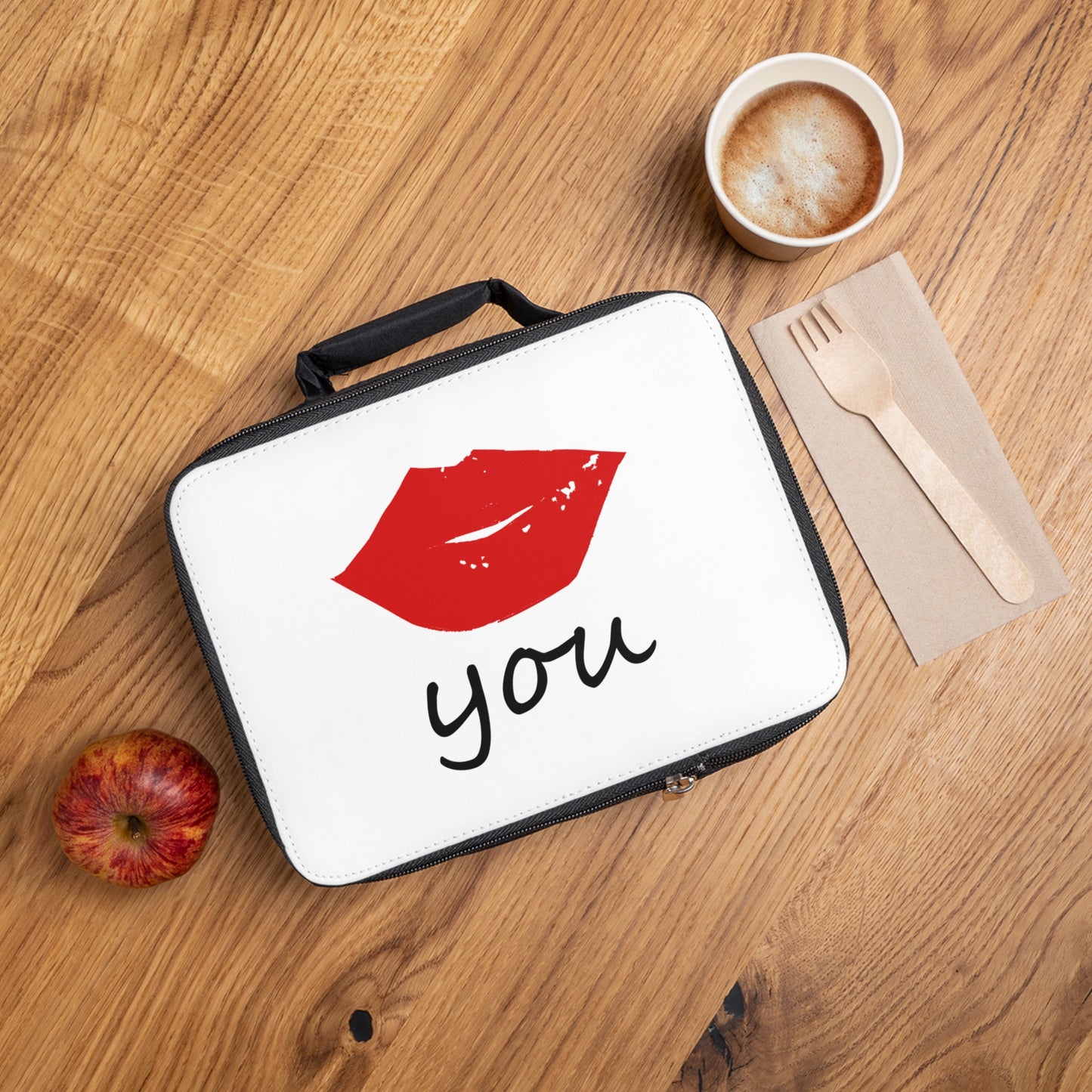 Lips Kiss You Lunch Bag — Insulated, Fully Lined, Playful Lip Design