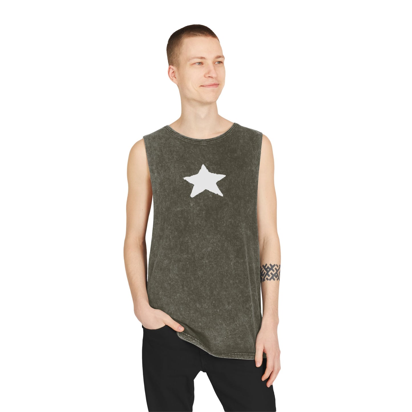 Unisex Stonewash Star Tank Top - Casual Vintage Style for Every Occasion