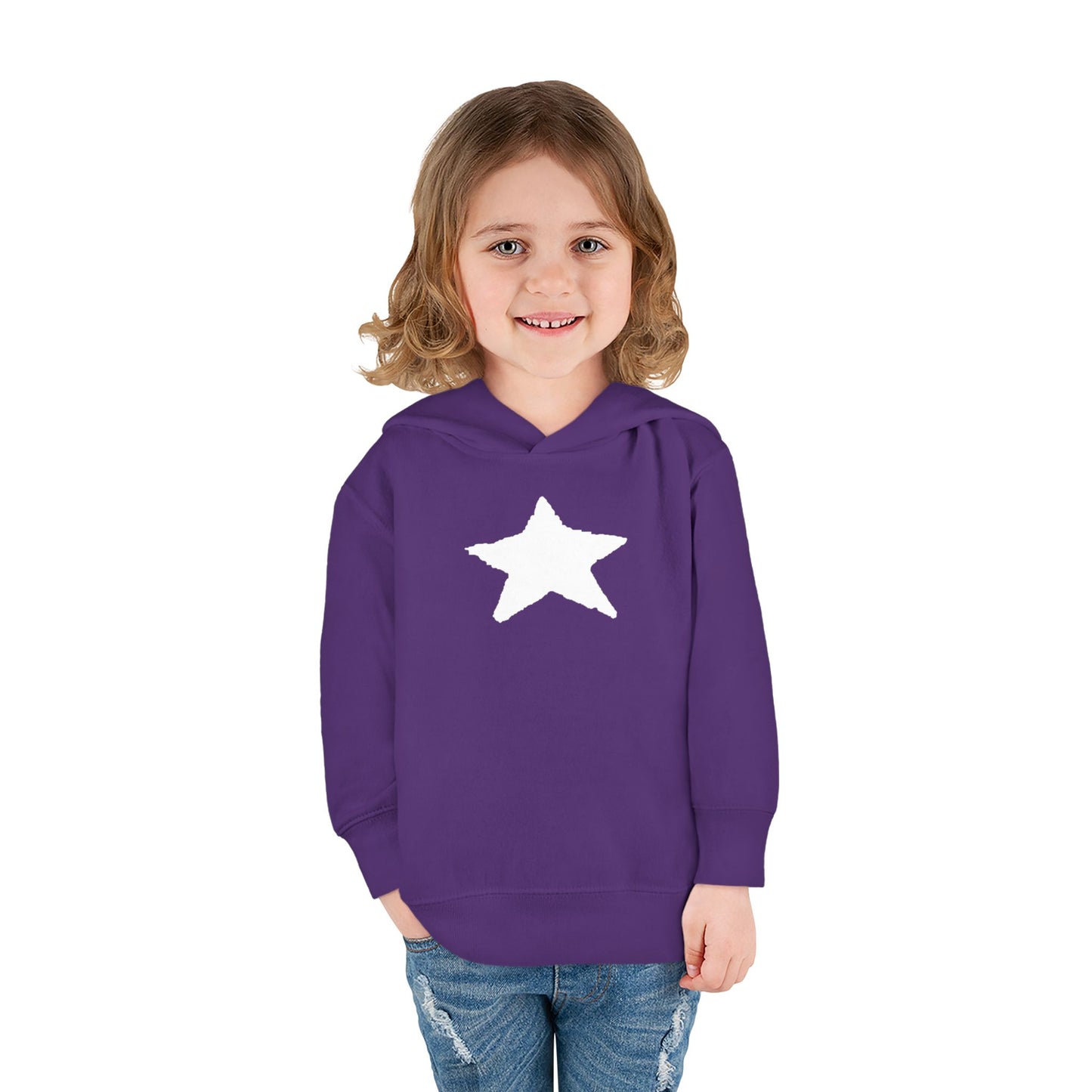 Bright Orange Toddler Fleece Hoodie with Star Design