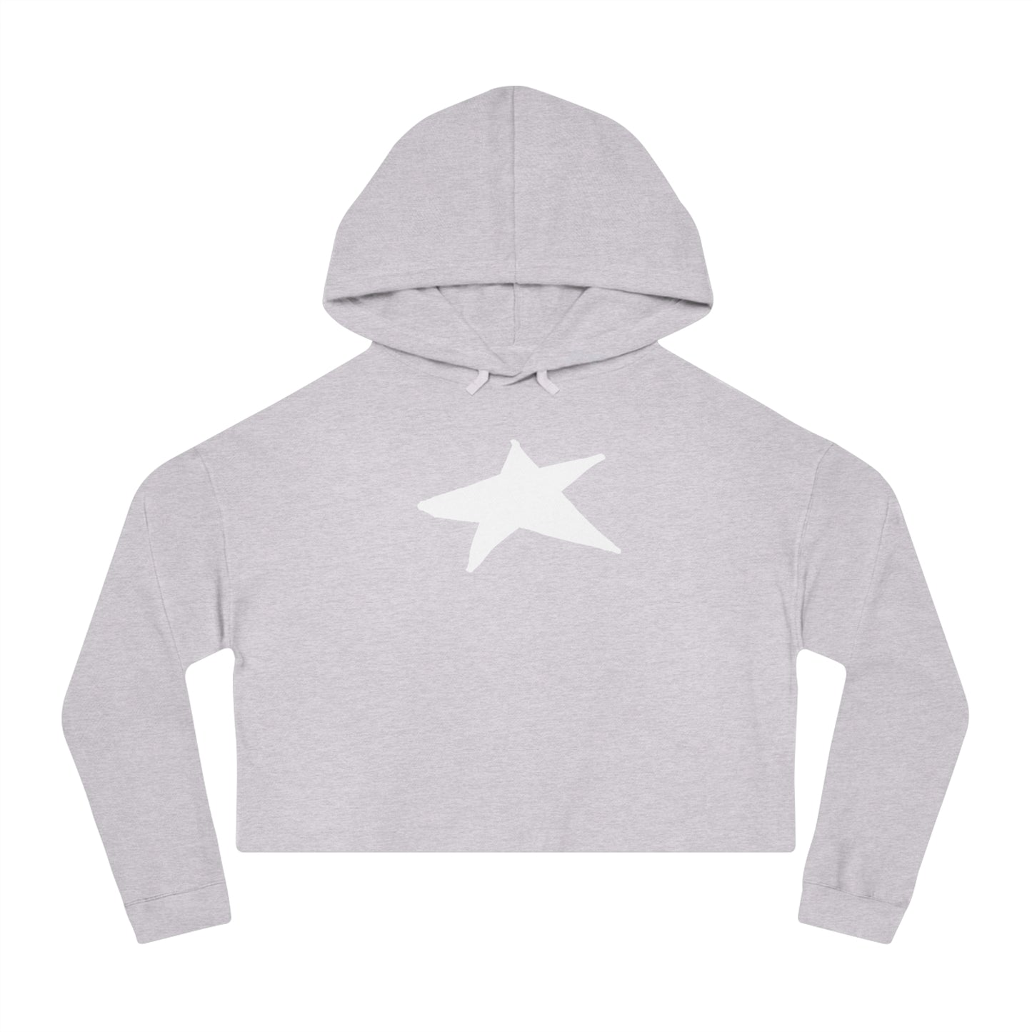 Chic Star-Embroidered Cropped Hoodie — Women's 80/20 Cotton-Poly