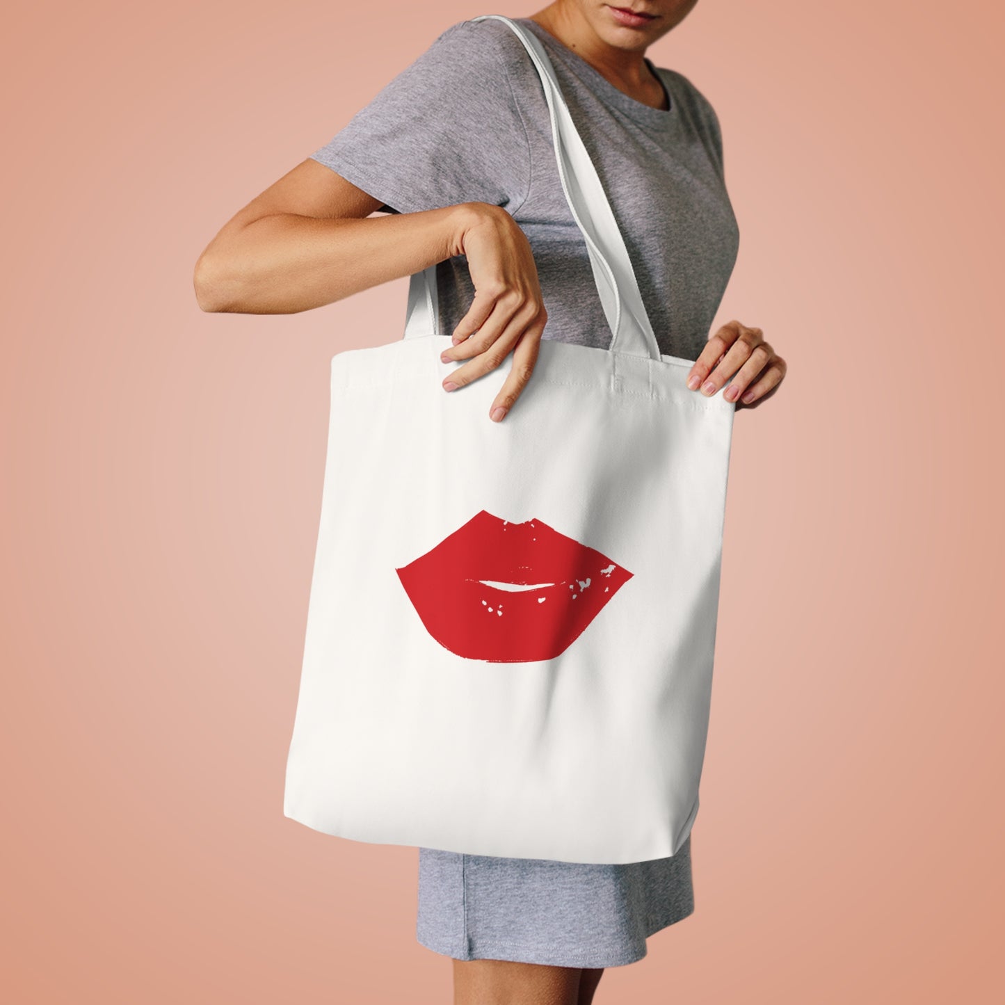 Lips Design Cotton Tote Bag - Stylish & Chic Eco-Friendly Bags for Everyday Use