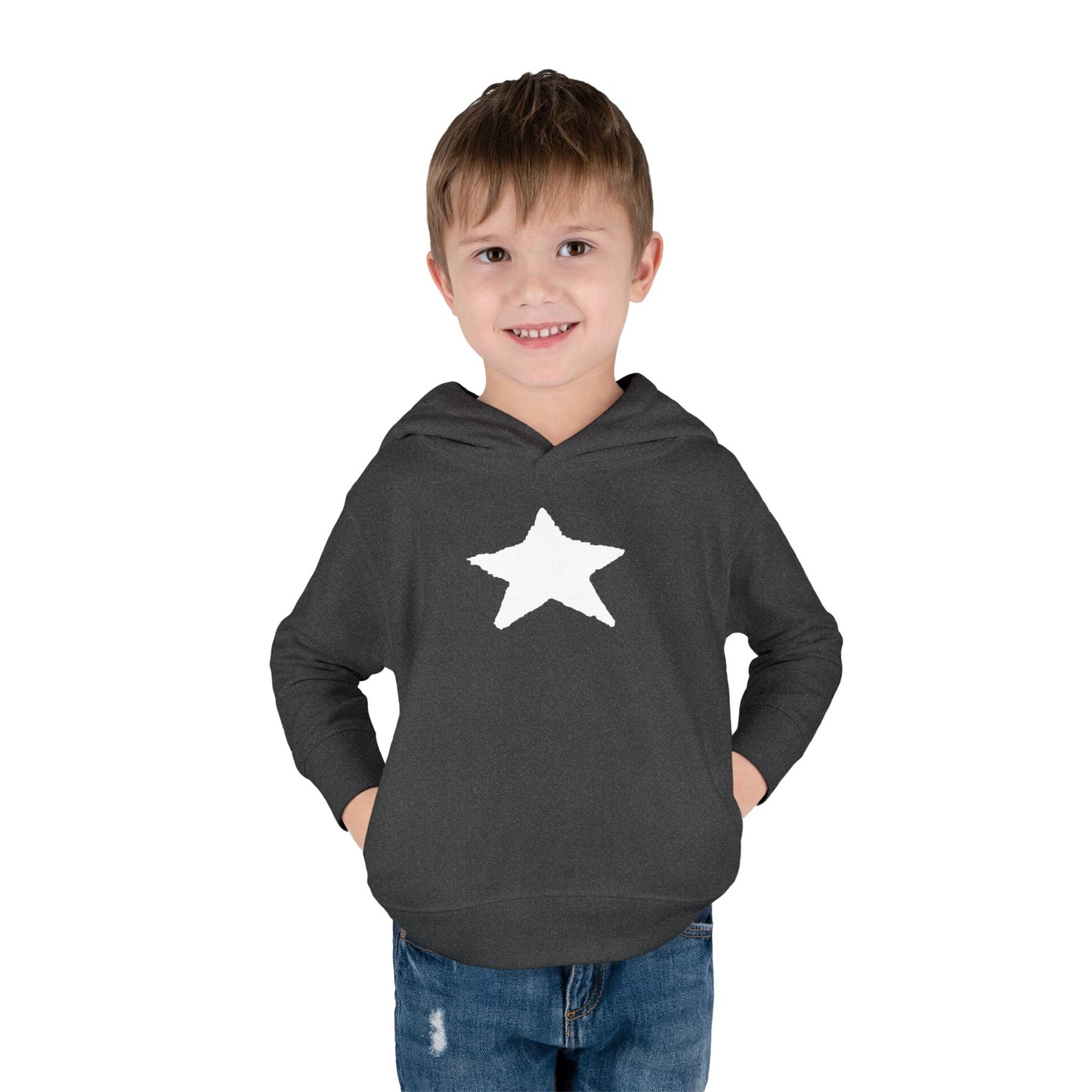 Bright Orange Toddler Fleece Hoodie with Star Design