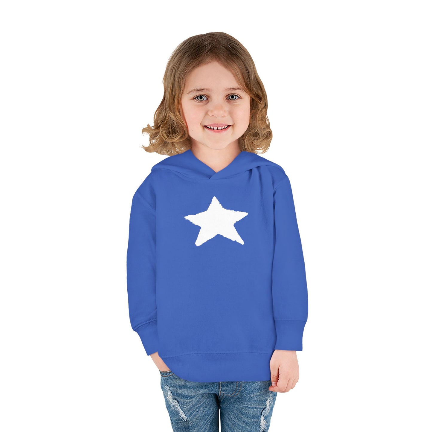 Bright Orange Toddler Fleece Hoodie with Star Design