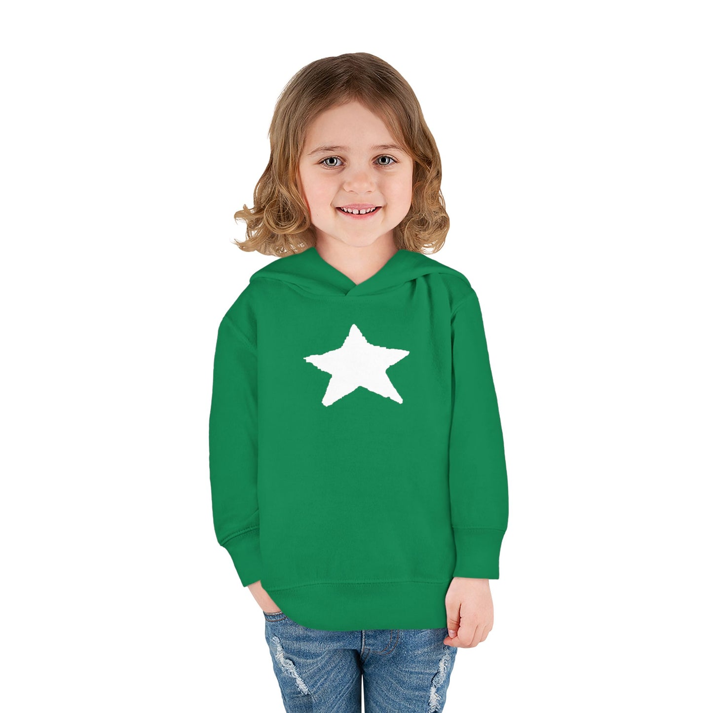 Bright Orange Toddler Fleece Hoodie with Star Design