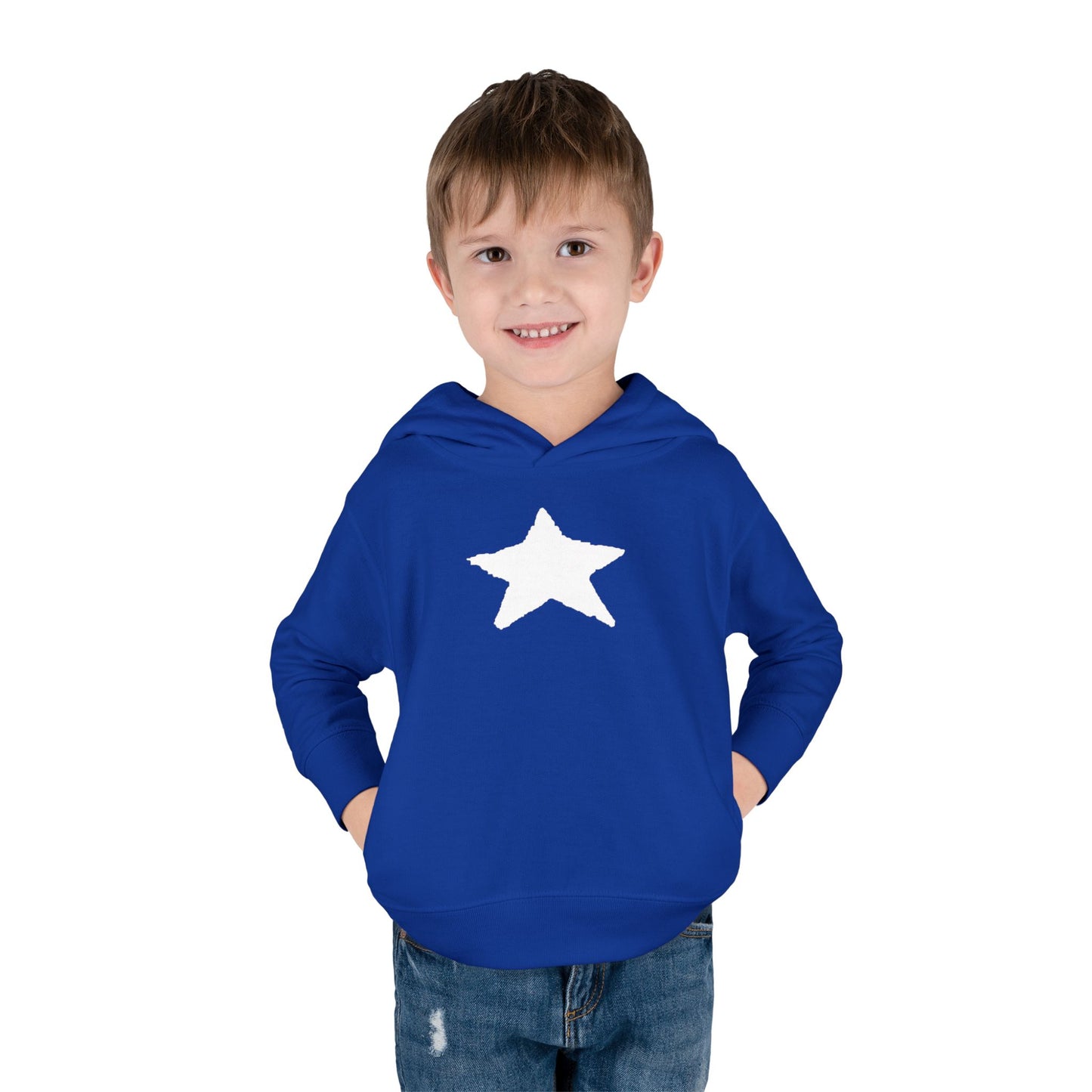 Bright Orange Toddler Fleece Hoodie with Star Design