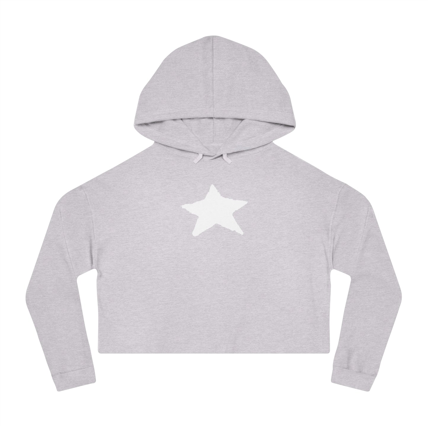 Cropped Hooded Sweatshirt with Star Design - Trendy & Comfortable Women's Apparel