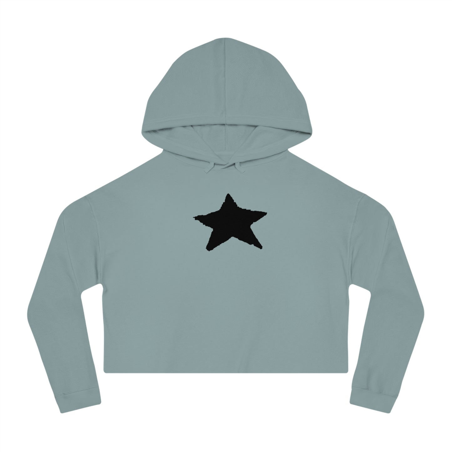 Star Print Women’s Cropped Hooded Sweatshirt - Trendy Casual Style for Everyday Wear