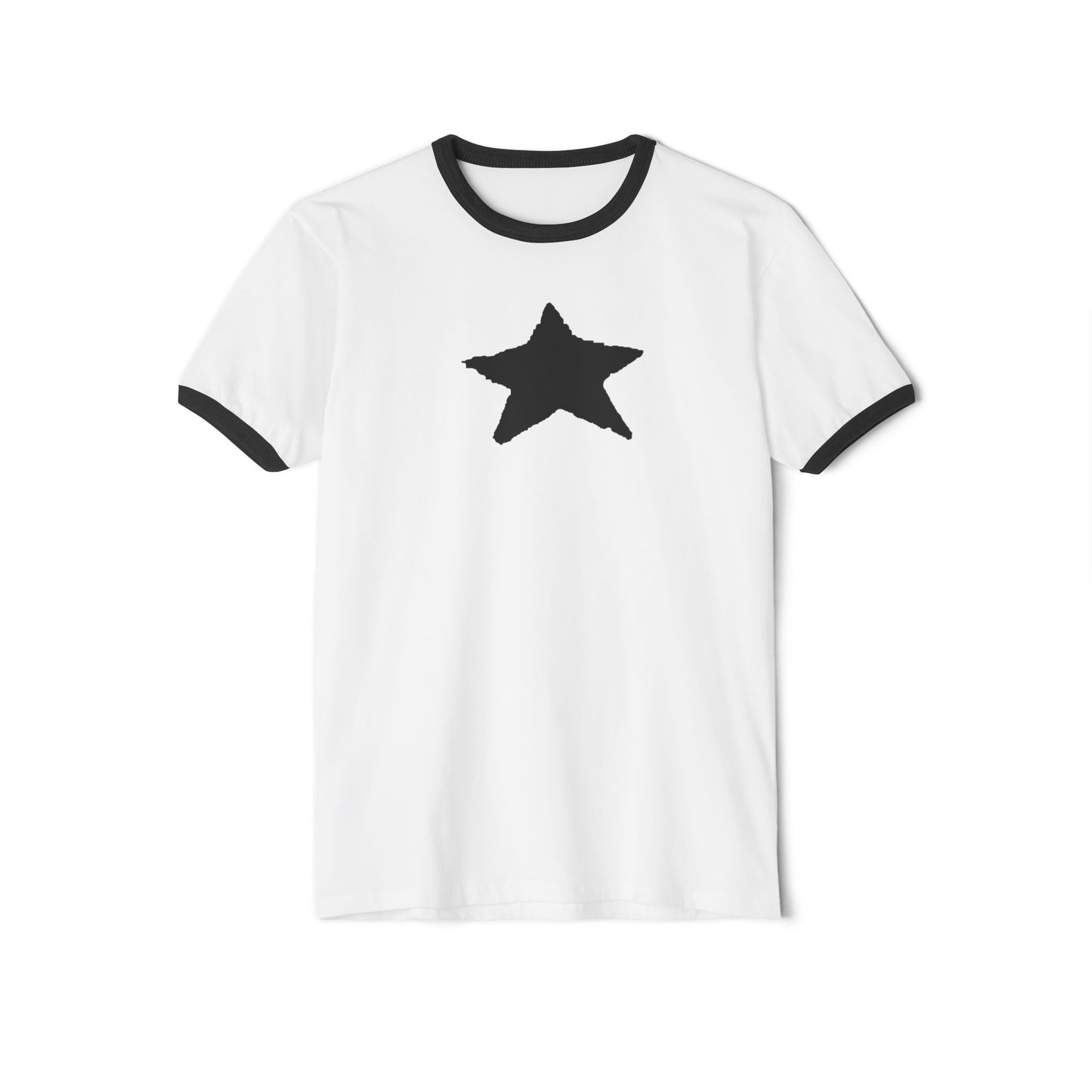 Star Unisex Cotton Ringer T-Shirt — 100% Ring-Spun Cotton, Contrast Rib