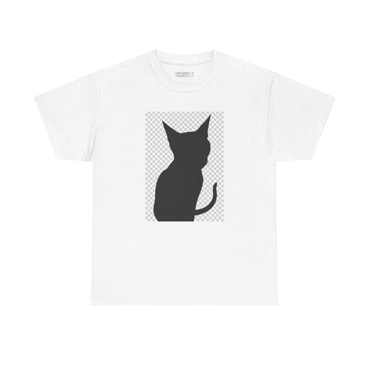 Cat Silhouette Unisex Tee — Heavy Cotton Graphic Shirt for Cat Lovers | UNIQUELY YOURRSELLF