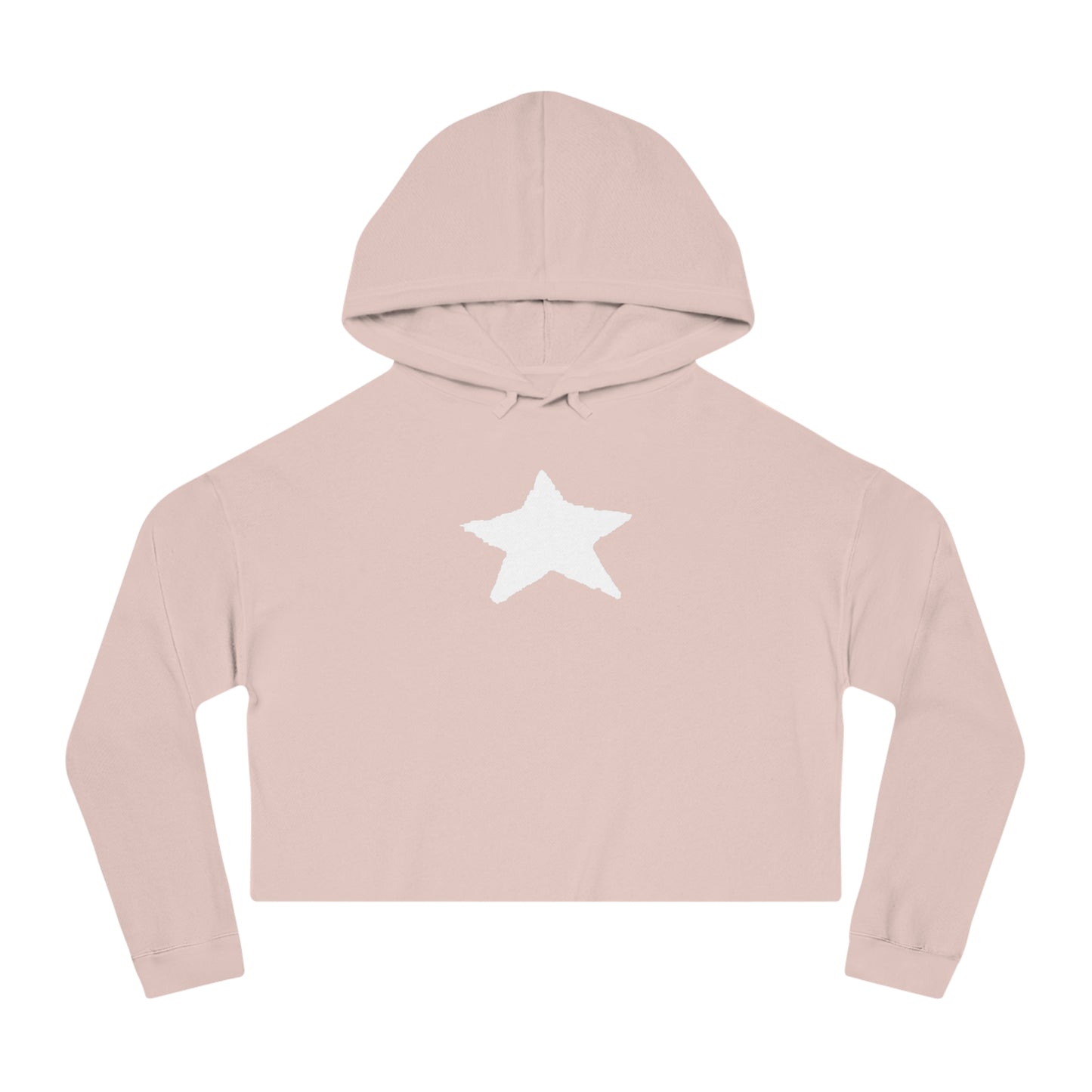 Cropped Hooded Sweatshirt with Star Design - Trendy & Comfortable Women's Apparel