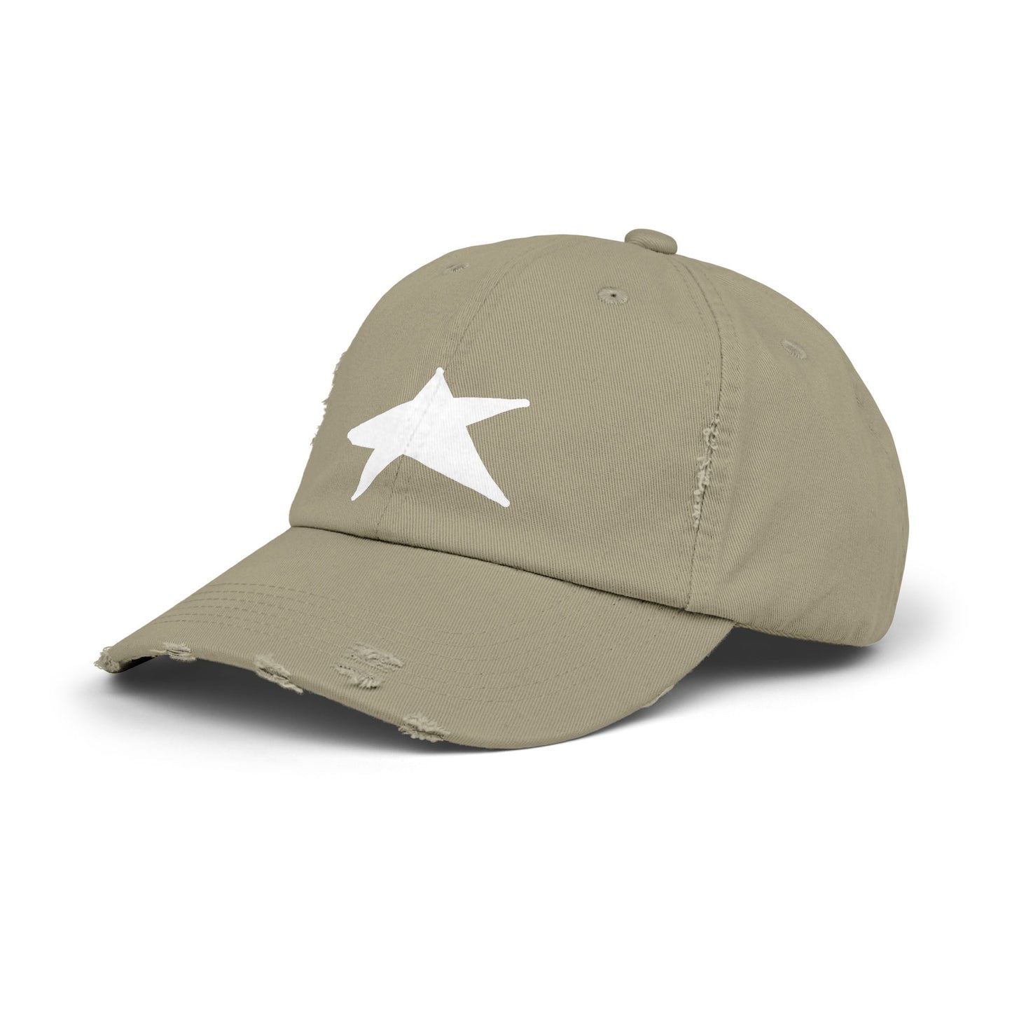Unisex Distressed Cap with Star Design - Trendy & Comfortable Hat for Everyday Style