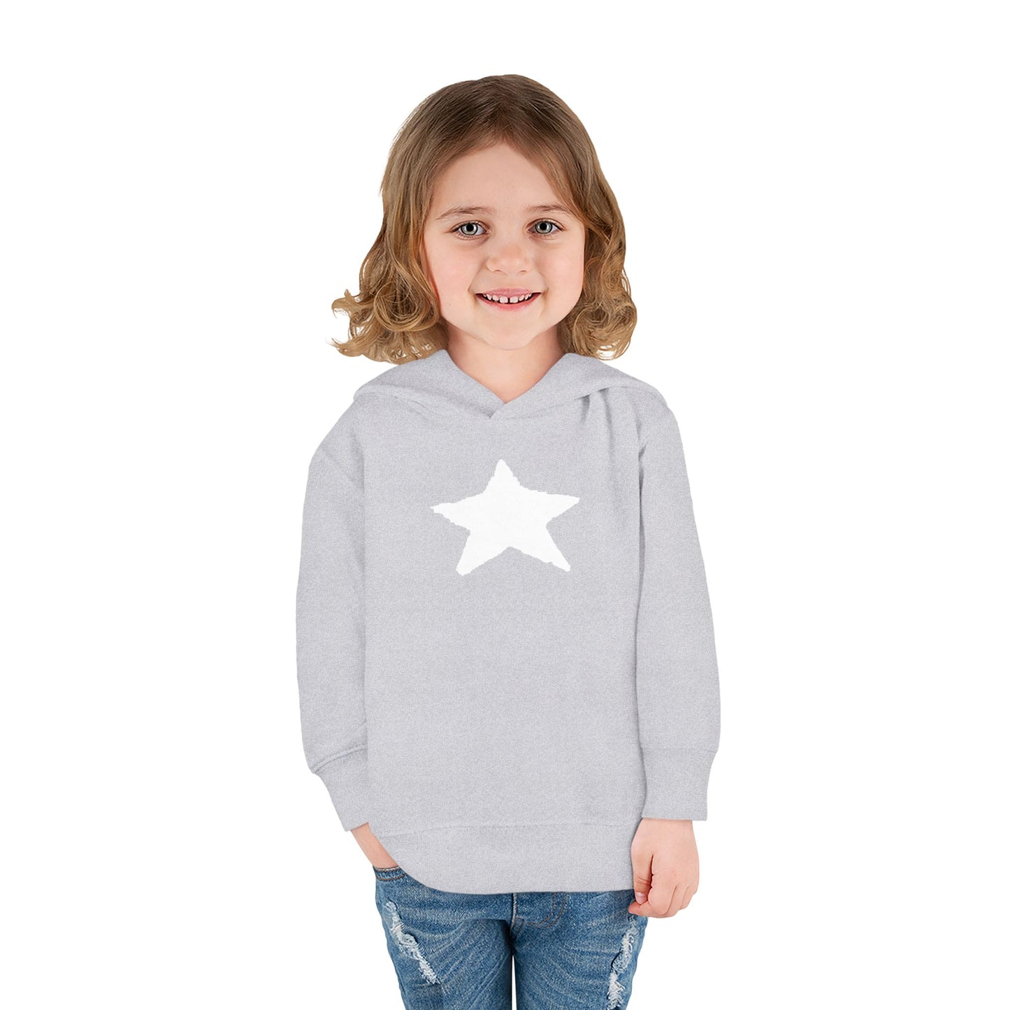 Bright Orange Toddler Fleece Hoodie with Star Design