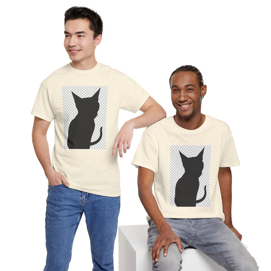Cat Silhouette Unisex Tee — Heavy Cotton Graphic Shirt for Cat Lovers | HERARTSSSS