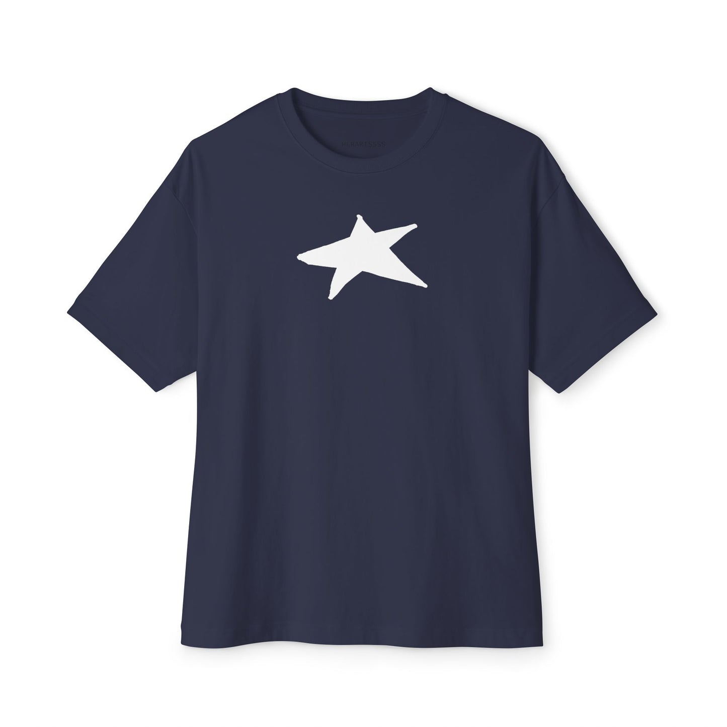 Star Unisex Oversized Boxy Tee — Dropped Shoulder Casual Tee (100% Cotton) | HERARTSSSS