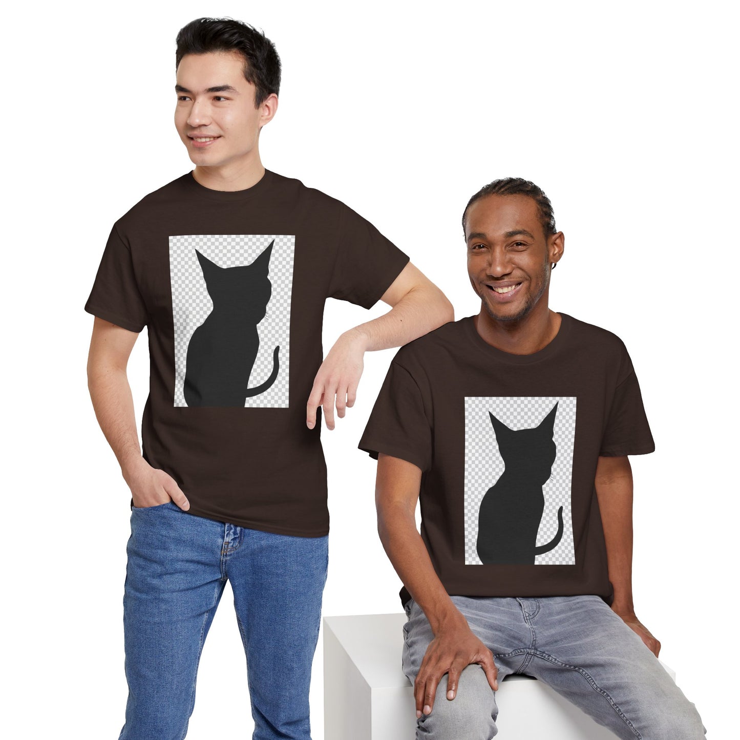 Cat Silhouette Unisex Tee — Heavy Cotton Graphic Shirt for Cat Lovers | UNIQUELY YOURRSELLF ®
