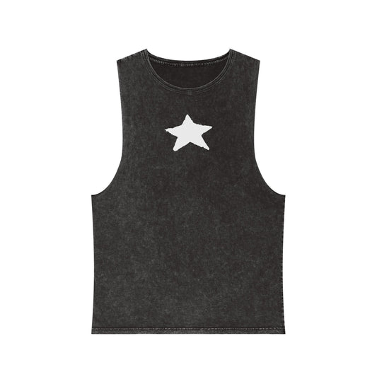 Unisex Stonewash Star Tank Top - Casual Vintage Style for Every Occasion