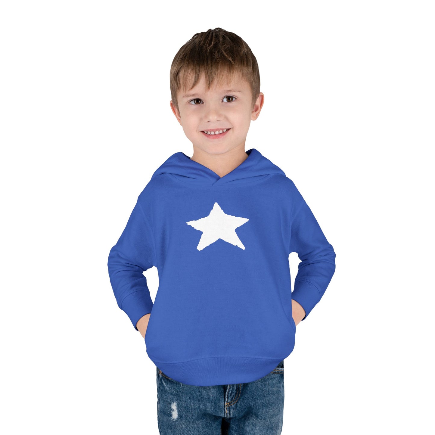 Bright Orange Toddler Fleece Hoodie with Star Design