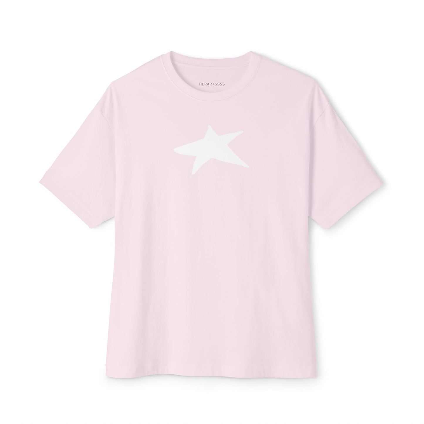 Star Unisex Oversized Boxy Tee — Dropped Shoulder Casual Tee (100% Cotton) | HERARTSSSS