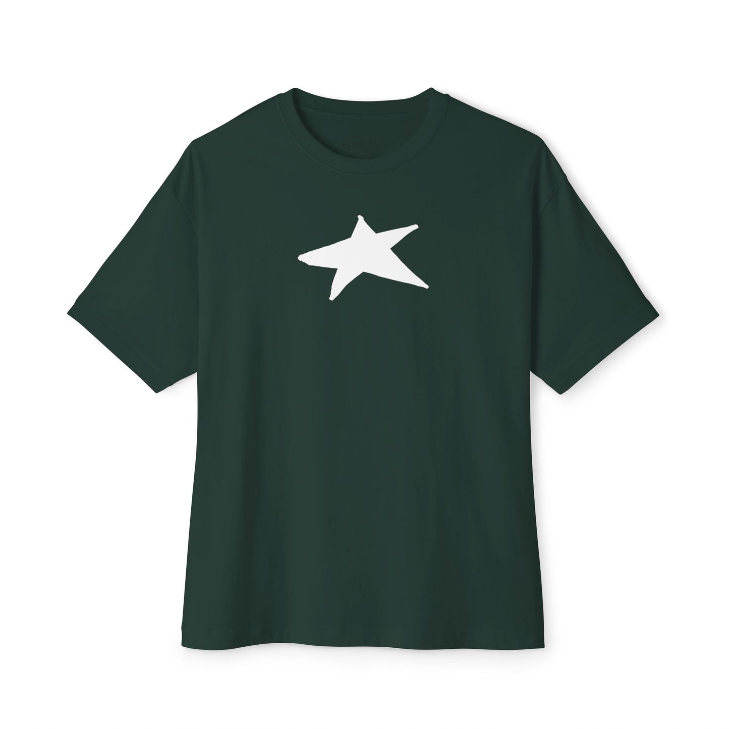 Star Unisex Oversized Boxy Tee — Dropped Shoulder Casual Tee (100% Cotton) | HERARTSSSS