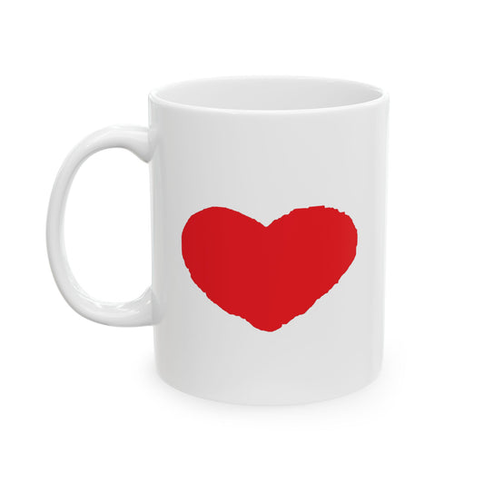 Heart Ceramic Mug, (11oz)