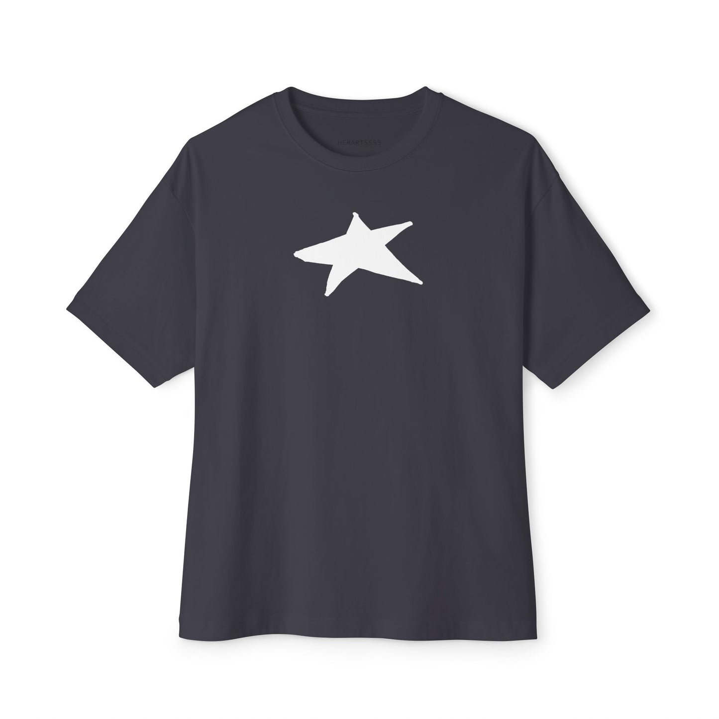 Star Unisex Oversized Boxy Tee — Dropped Shoulder Casual Tee (100% Cotton) | HERARTSSSS