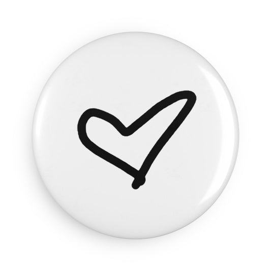 Cool Heart Button Magnet — 2.25" Round Mylar-Covered Fridge Magnet (1 or 10 Pack)
