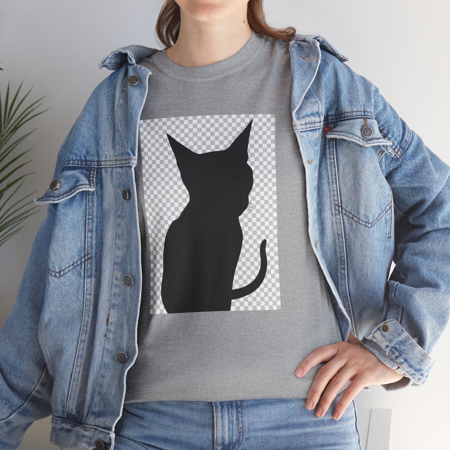 Cat Silhouette Unisex Tee — Heavy Cotton Graphic Shirt for Cat Lovers | HERARTSSSS