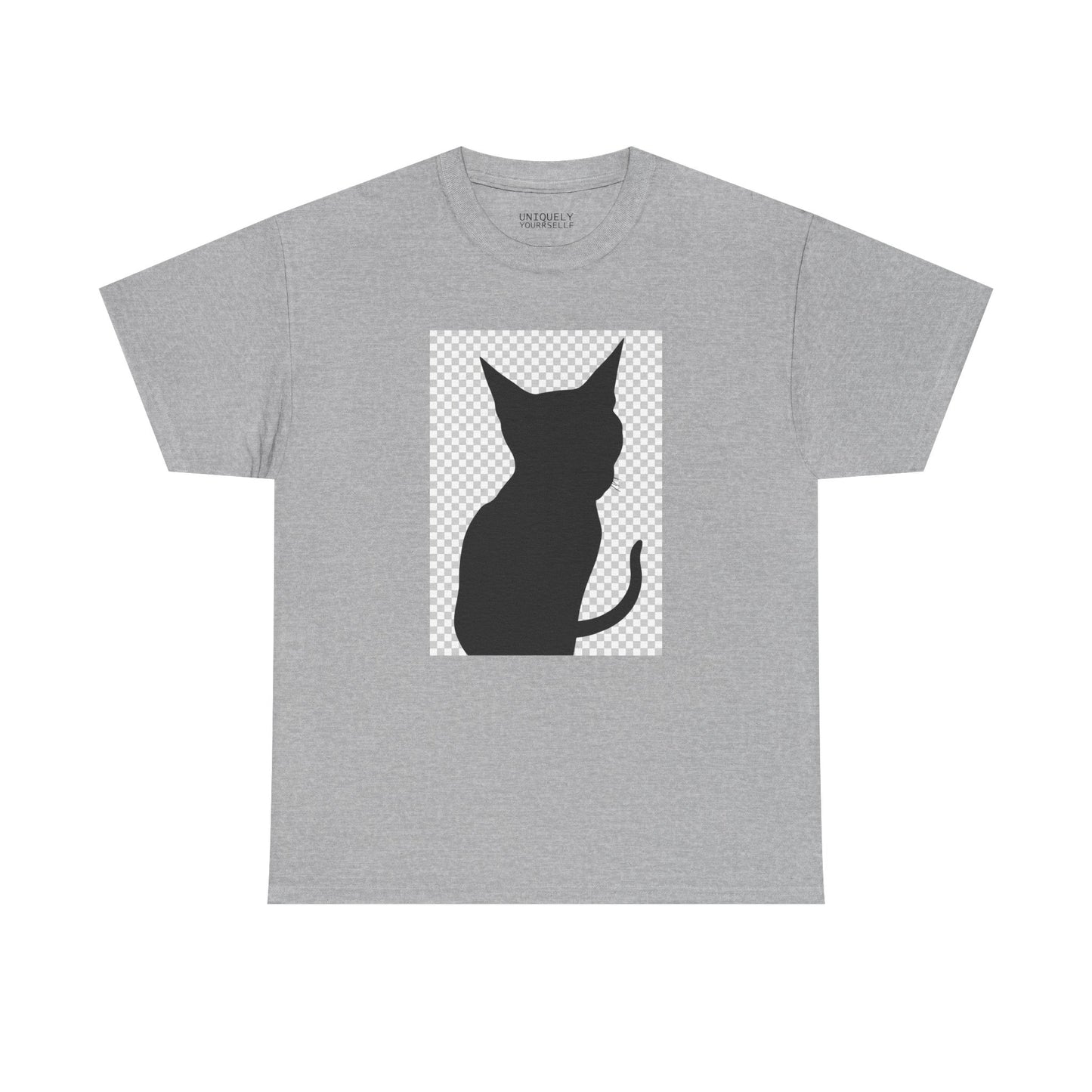 Cat Silhouette Unisex Tee — Heavy Cotton Graphic Shirt for Cat Lovers | UNIQUELY YOURRSELLF ®