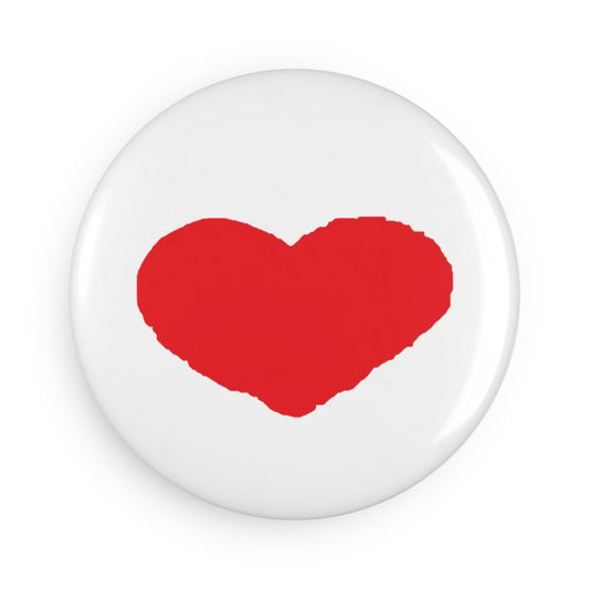 Heart Button Magnet — 2.25" Round, Vibrant Mylar-Covered Fridge Magnet (1 or 10 Pack)