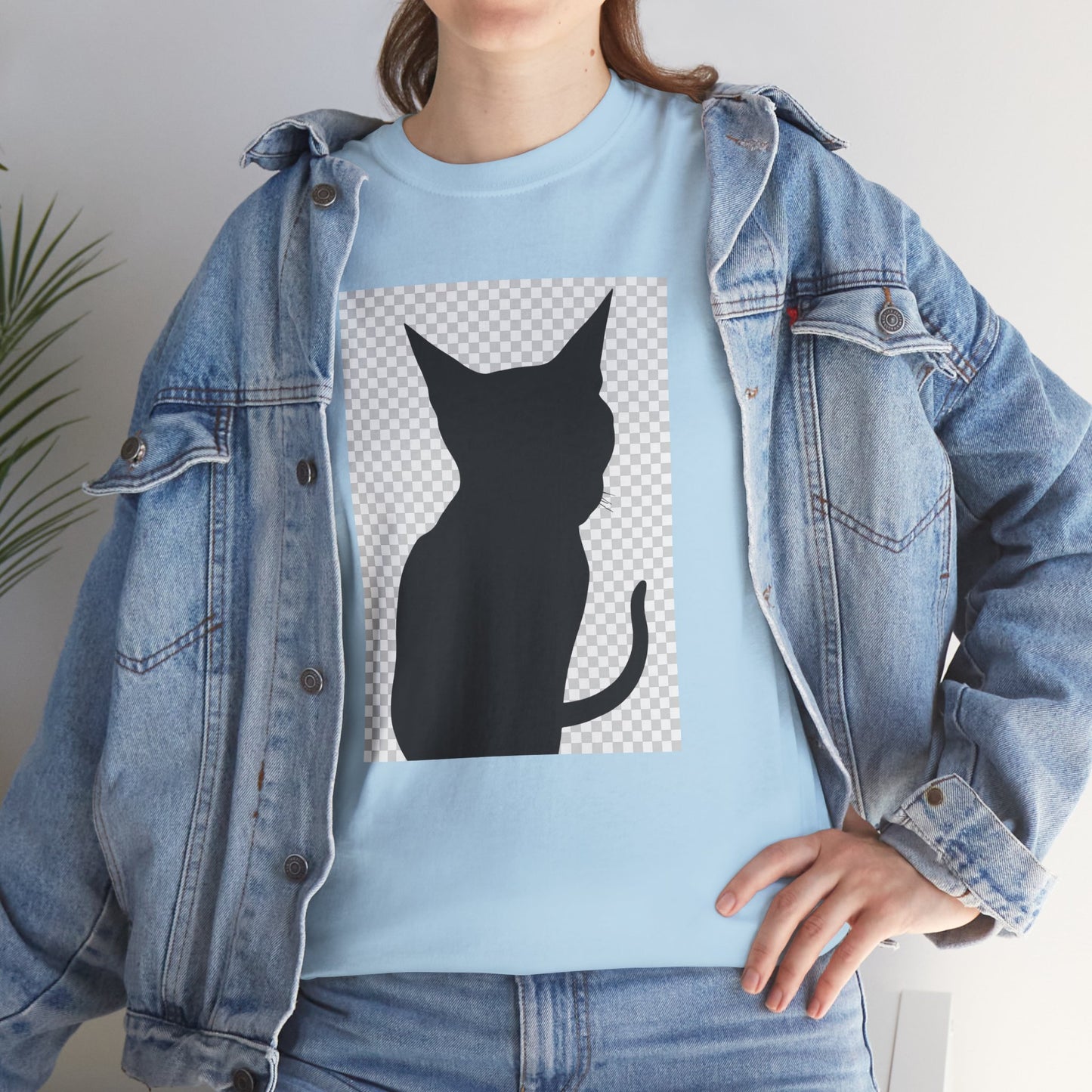 Cat Silhouette Unisex Tee — Heavy Cotton Graphic Shirt for Cat Lovers | HERARTSSSS